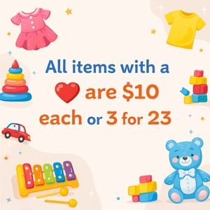 ❤️= 10.00 Each Or 3 For 23.00